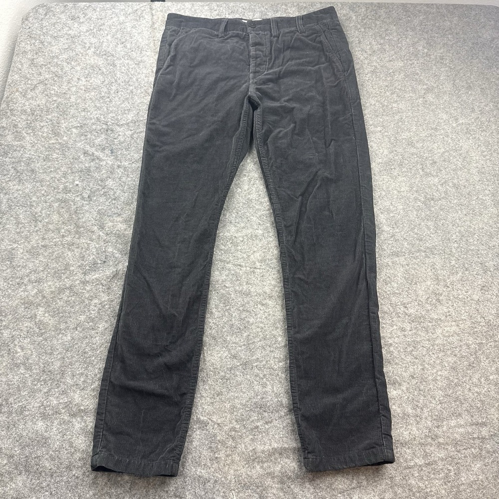 Norse Projects Aros Corduroy Pants Men 31x30 Gray Slim Utility Lightweight